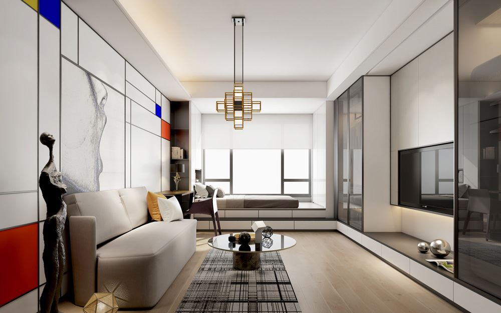 现代风格公寓装修设计效果图-佛山时代家公寓60平米